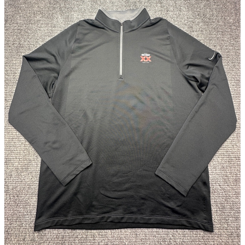 Nike 1/4 Zip Pullover Mens Large Black Dos Equis Beer Logo Long Sleeve